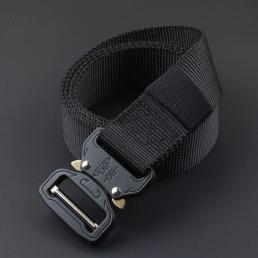 Quick release cobra style buckle nylon belt