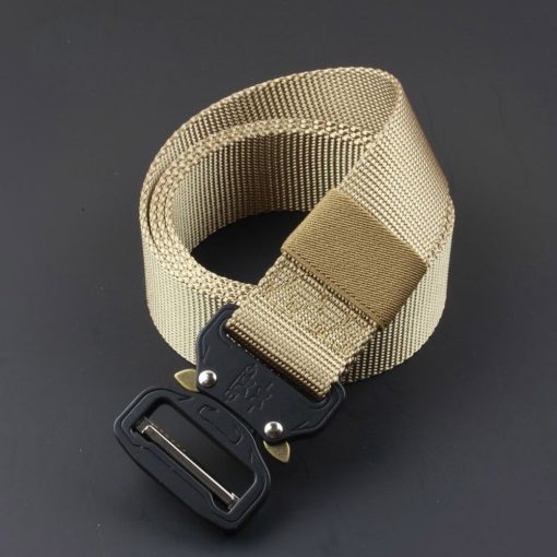 Quick release cobra style buckle nylon belt
